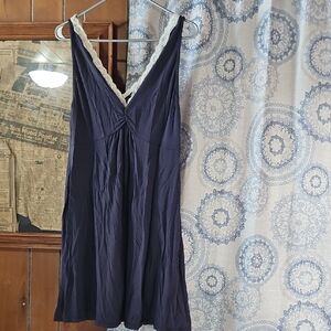 Peanuts Midnight Blue Nightgown with Cream Trim